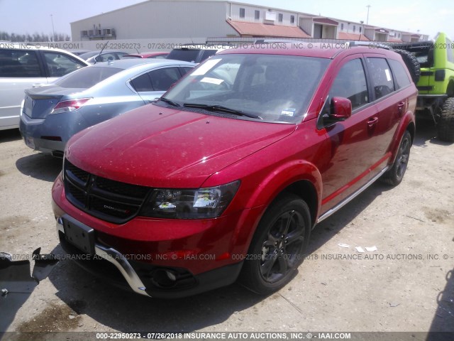 3C4PDDGG0JT386453 - 2018 DODGE JOURNEY CROSSROAD RED photo 2