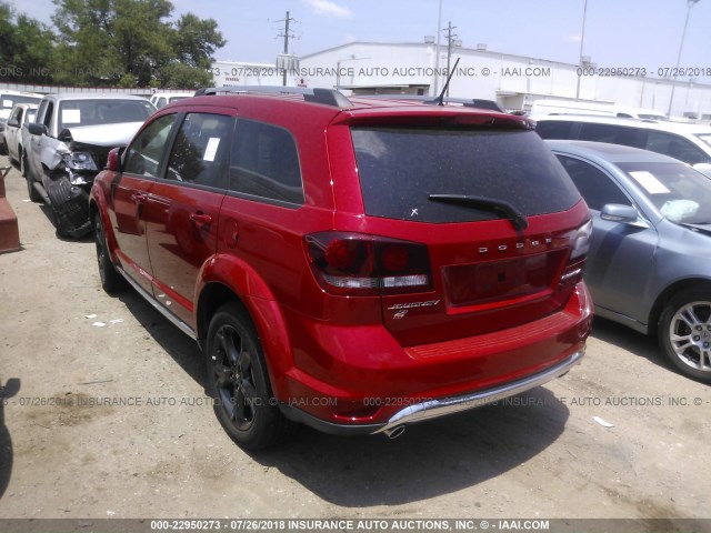 3C4PDDGG0JT386453 - 2018 DODGE JOURNEY CROSSROAD RED photo 3