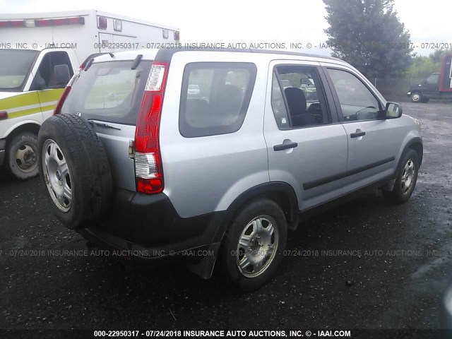 SHSRD785X6U427709 - 2006 HONDA CR-V LX SILVER photo 4