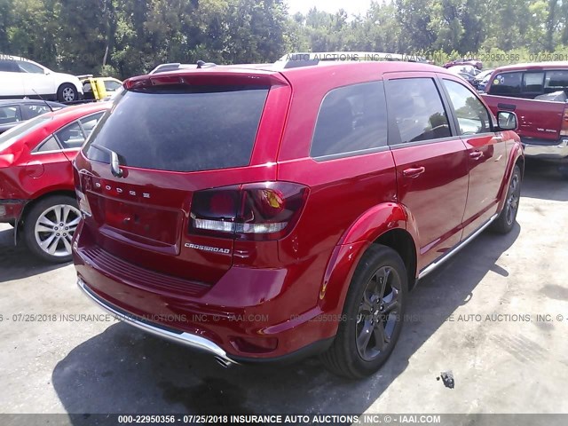 3C4PDDGG5JT386481 - 2018 DODGE JOURNEY CROSSROAD RED photo 4