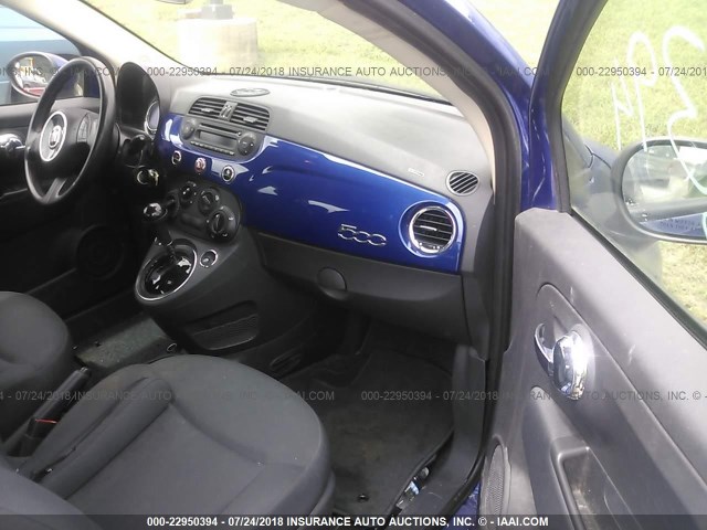 3C3CFFAR6DT739897 - 2013 FIAT 500 POP BLUE photo 5