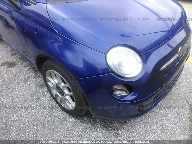 3C3CFFAR6DT739897 - 2013 FIAT 500 POP BLUE photo 6