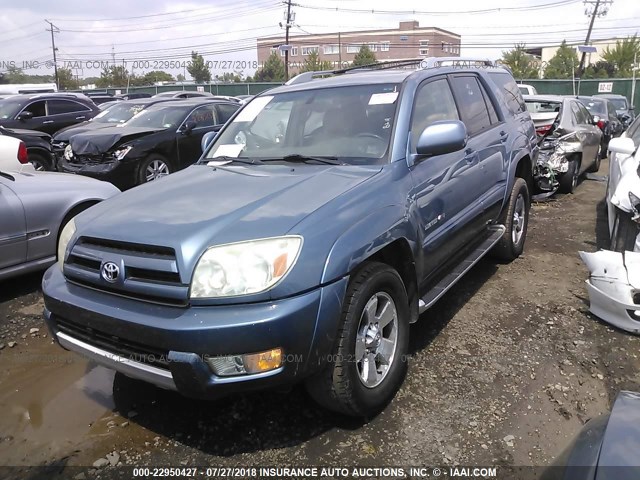 JTEBU17R630017053 - 2003 TOYOTA 4RUNNER LIMITED BLUE photo 2