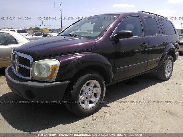 1D4HD38K85F617670 - 2005 DODGE DURANGO ST PURPLE photo 2