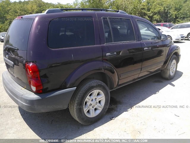 1D4HD38K85F617670 - 2005 DODGE DURANGO ST PURPLE photo 4