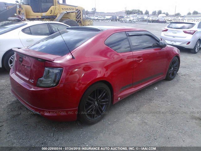 JTKJF5C76D3053145 - 2013 TOYOTA SCION TC 红色 照片 4