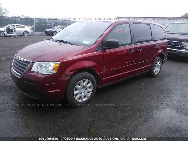 2A8HR44H68R615677 - 2008 CHRYSLER TOWN & COUNTRY LX RED photo 2