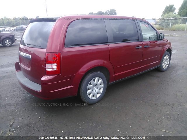 2A8HR44H68R615677 - 2008 CHRYSLER TOWN & COUNTRY LX RED photo 4