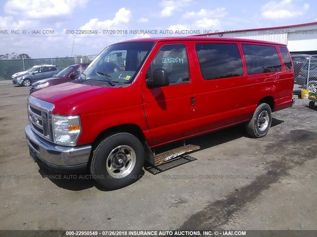 1FBSS31L48DA02548 - 2008 FORD ECONOLINE E350 SUPER DUTY WAGON RED photo 2