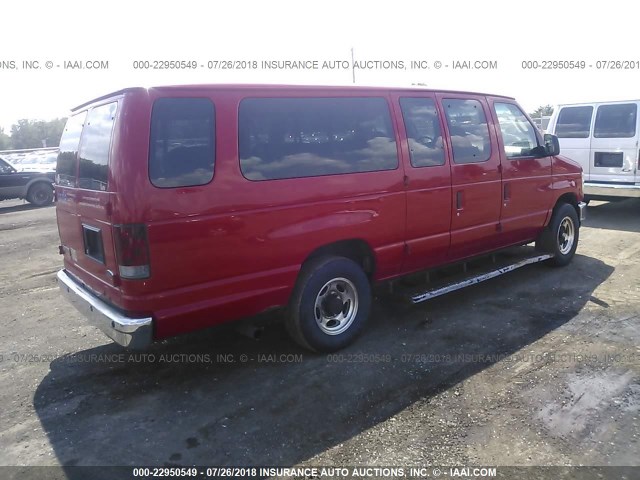 1FBSS31L48DA02548 - 2008 FORD ECONOLINE E350 SUPER DUTY WAGON RED photo 4