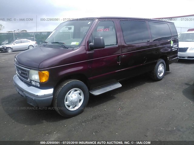 1FBSS31L26DA94983 - 2006 FORD ECONOLINE E350 SUPER DUTY WAGON MAROON photo 2