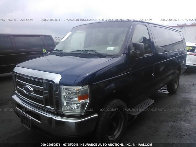 1FDSS31L28DA28380 - 2008 FORD ECONOLINE E350 SUPER DUTY WAGON BLUE photo 2