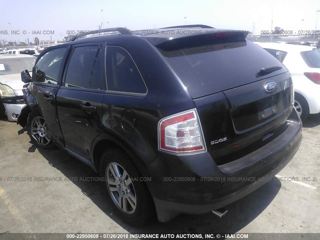 2FMDK38C48BA71039 - 2008 FORD EDGE SEL BLACK photo 3