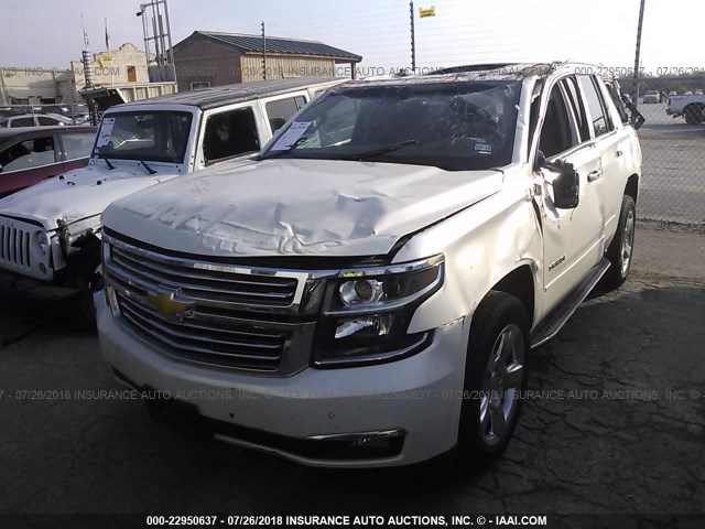 1GNSCCKC8FR645502 - 2015 CHEVROLET TAHOE C1500 LTZ WHITE photo 2