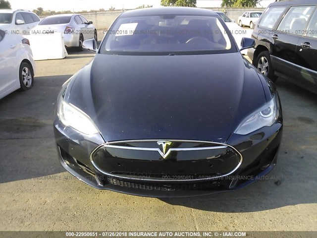 5YJSA1DN9DFP27310 - 2013 TESLA MODEL S BLUE photo 6