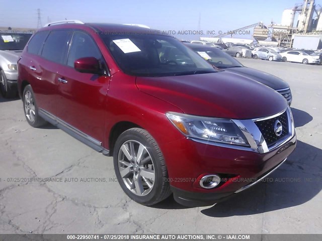 5N1AR2MN9DC656645 - 2013 NISSAN PATHFINDER S/SV/SL/PLATINUM 红色 照片 1