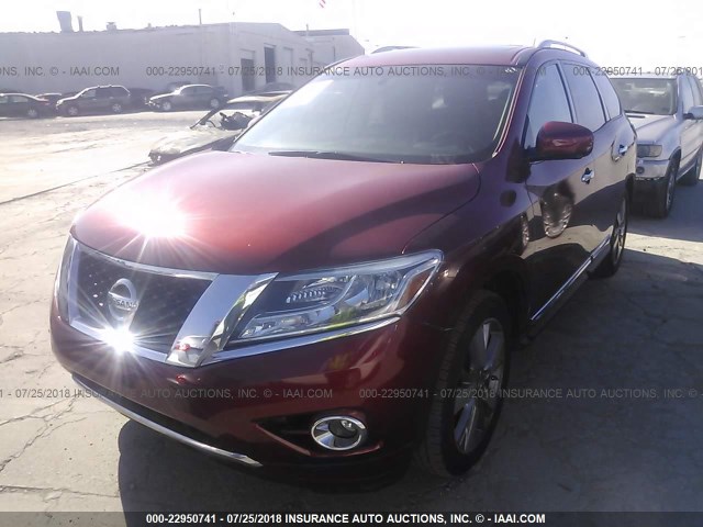 5N1AR2MN9DC656645 - 2013 NISSAN PATHFINDER S/SV/SL/PLATINUM 红色 照片 2