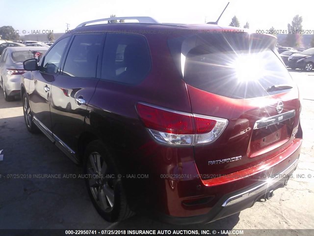 5N1AR2MN9DC656645 - 2013 NISSAN PATHFINDER S/SV/SL/PLATINUM 红色 照片 3
