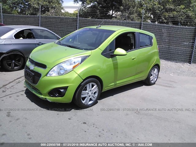 KL8CA6S98EC489139 - 2014 CHEVROLET SPARK LS GREEN photo 2