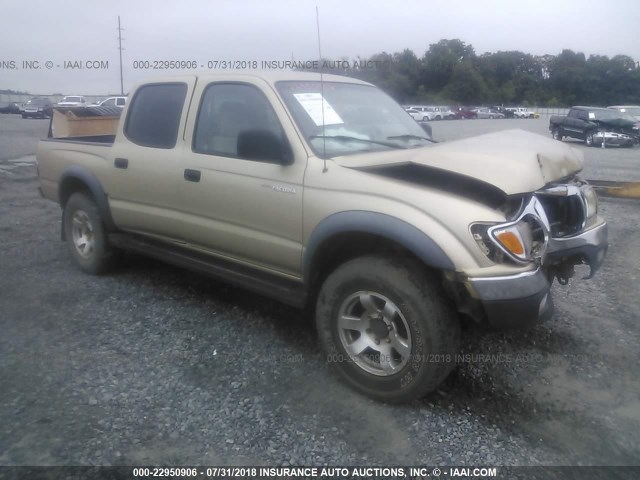 5TEHN72N71Z868052 - 2001 TOYOTA TACOMA DOUBLE CAB ოქროსფერი ფოტო 1