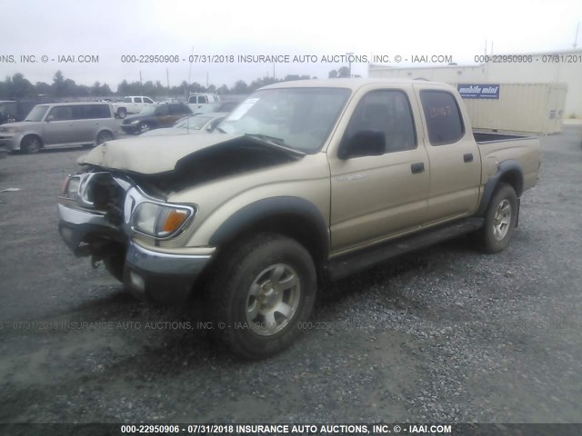 5TEHN72N71Z868052 - 2001 TOYOTA TACOMA DOUBLE CAB ოქროსფერი ფოტო 2