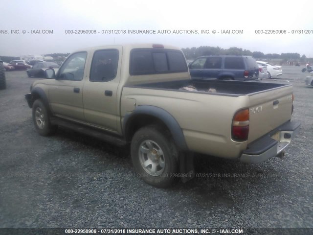 5TEHN72N71Z868052 - 2001 TOYOTA TACOMA DOUBLE CAB ოქროსფერი ფოტო 3
