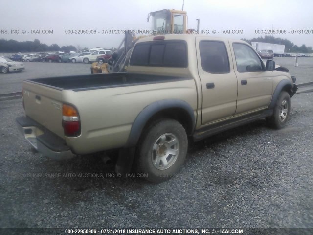 5TEHN72N71Z868052 - 2001 TOYOTA TACOMA DOUBLE CAB ოქროსფერი ფოტო 4