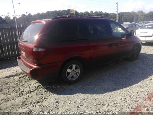 2D4GP44L35R516651 - 2005 DODGE GRAND CARAVAN SXT RED photo 4