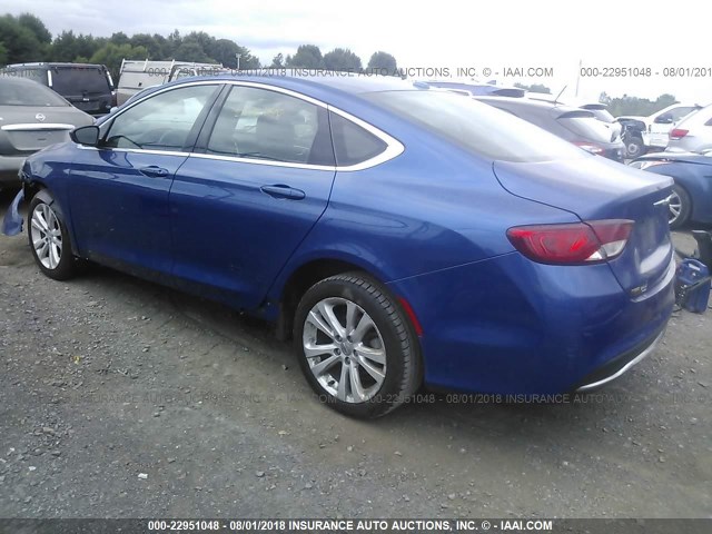 1C3CCCABXGN164637 - 2016 CHRYSLER 200 LIMITED BLUE photo 3