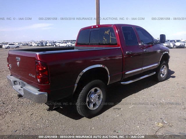 3D7KS28A38G122148 - 2008 DODGE RAM 2500 ST/SLT 红色 照片 4
