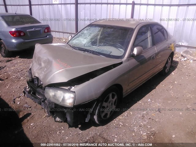 KMHDN45D12U398932 - 2002 HYUNDAI ELANTRA GLS/GT GOLD photo 2