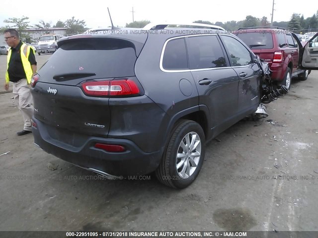 1C4PJMDS1GW176027 - 2016 JEEP CHEROKEE LIMITED GRAY photo 4