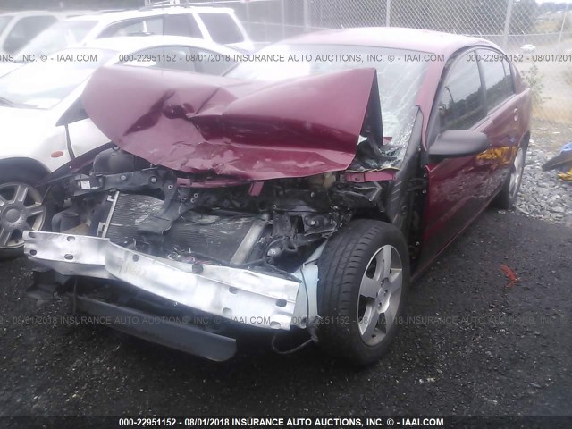 1G8AL55F66Z178144 - 2006 SATURN ION LEVEL 3 MAROON photo 2
