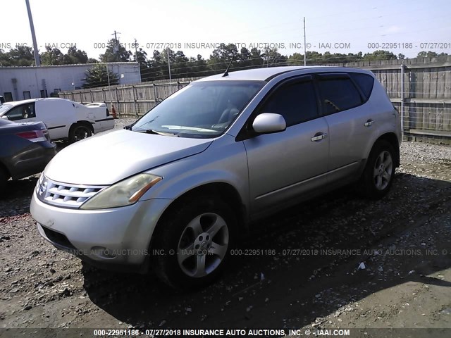 JN8AZ08T53W117068 - 2003 NISSAN MURANO SL/SE SILVER photo 2