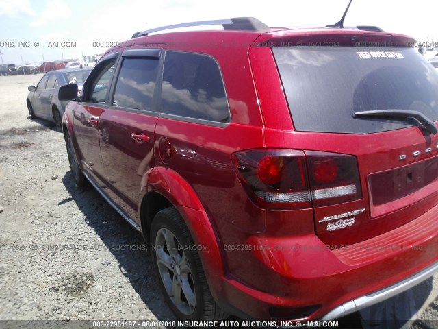 3C4PDCGB5GT112396 - 2016 DODGE JOURNEY CROSSROAD RED photo 3