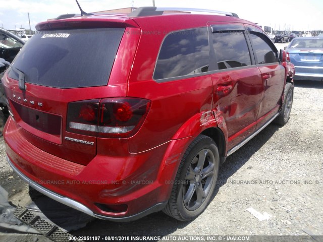 3C4PDCGB5GT112396 - 2016 DODGE JOURNEY CROSSROAD RED photo 4