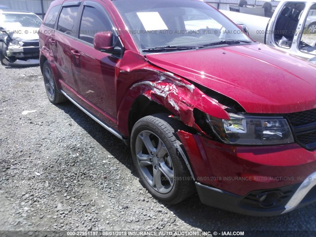 3C4PDCGB5GT112396 - 2016 DODGE JOURNEY CROSSROAD RED photo 6