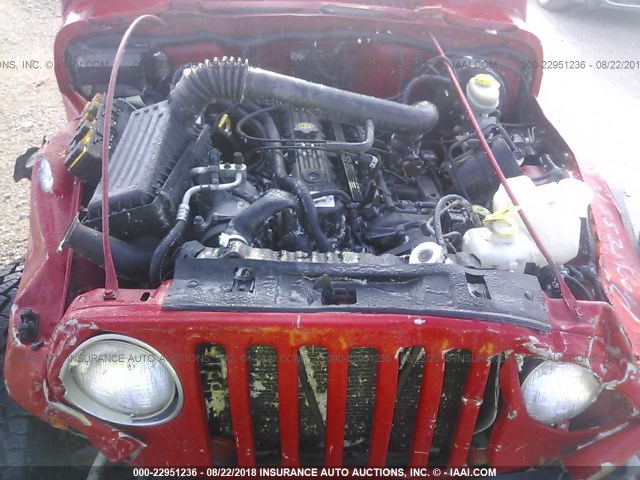 1J4FY19S8VP477071 - 1997 JEEP WRANGLER / TJ SPORT RED photo 10