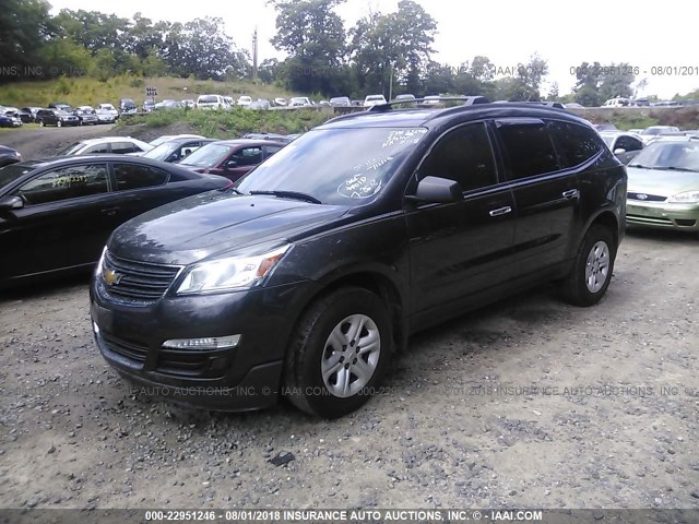 1GNKVFKD4EJ258737 - 2014 CHEVROLET TRAVERSE LS GRAY photo 2