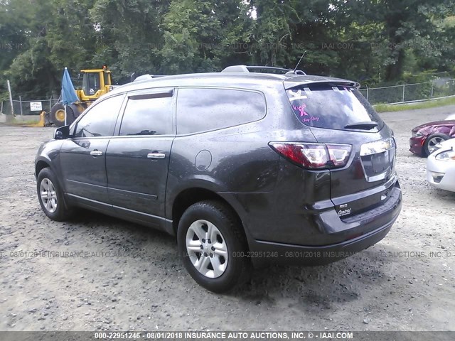 1GNKVFKD4EJ258737 - 2014 CHEVROLET TRAVERSE LS GRAY photo 3