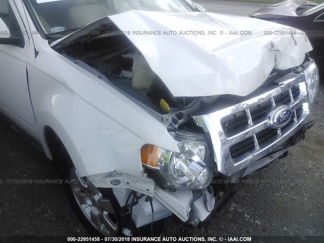 1FMCU0EG7CKA51779 - 2012 FORD ESCAPE LIMITED WHITE photo 6