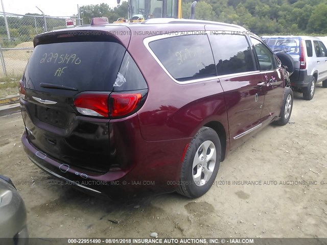 2C4RC1EG9HR664227 - 2017 CHRYSLER PACIFICA TOURING L PLUS RED photo 4