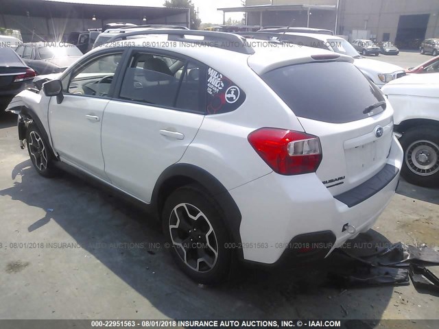 JF2GPAMC6FH321847 - 2015 SUBARU XV CROSSTREK 2.0 LIMITED WHITE photo 3