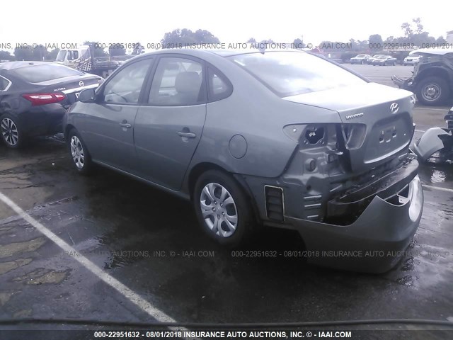 KMHDU4AD1AU969908 - 2010 HYUNDAI ELANTRA BLUE/GLS/SE GRAY photo 3