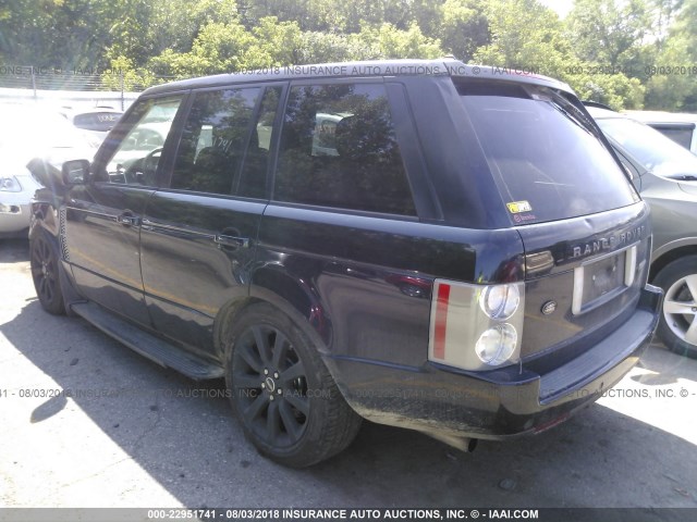 SALMF13478A296685 - 2008 LAND ROVER RANGE ROVER SUPERCHARGED BLACK photo 3