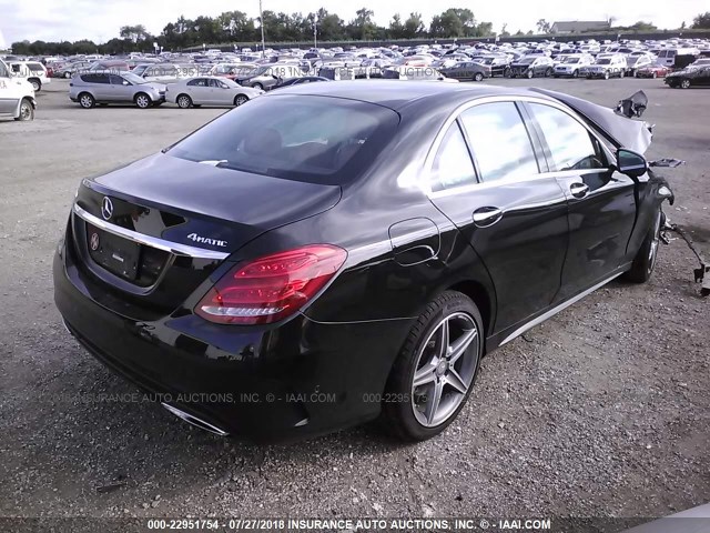 55SWF4KB7FU042236 - 2015 MERCEDES-BENZ C 300 4MATIC BLACK photo 4