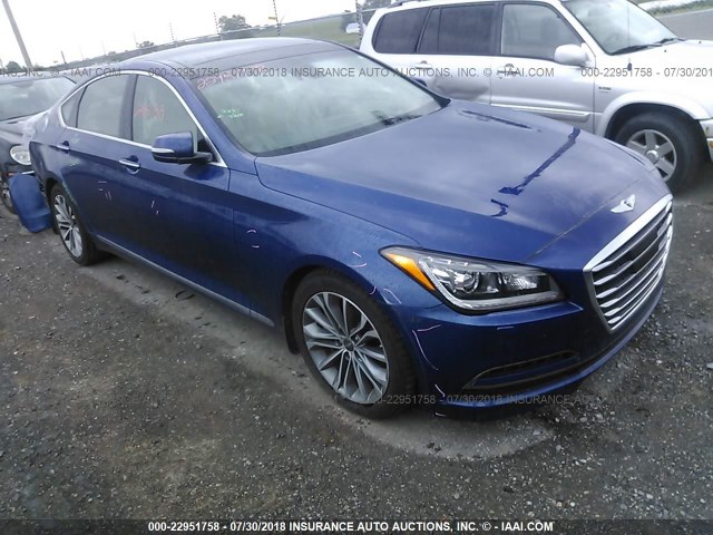 KMHGN4JE0FU102087 - 2015 HYUNDAI GENESIS 3.8L BLUE photo 1