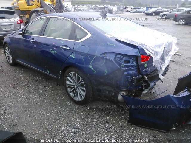 KMHGN4JE0FU102087 - 2015 HYUNDAI GENESIS 3.8L BLUE photo 3