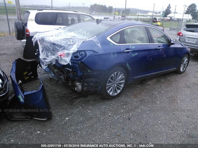 KMHGN4JE0FU102087 - 2015 HYUNDAI GENESIS 3.8L BLUE photo 4