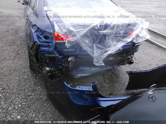 KMHGN4JE0FU102087 - 2015 HYUNDAI GENESIS 3.8L BLUE photo 6